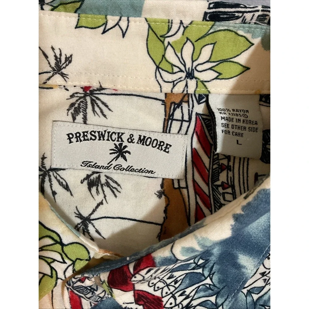 Vtg Preswick & Moore Island Collection Hawaiian/Island‎ Shirt Men's Size L G37